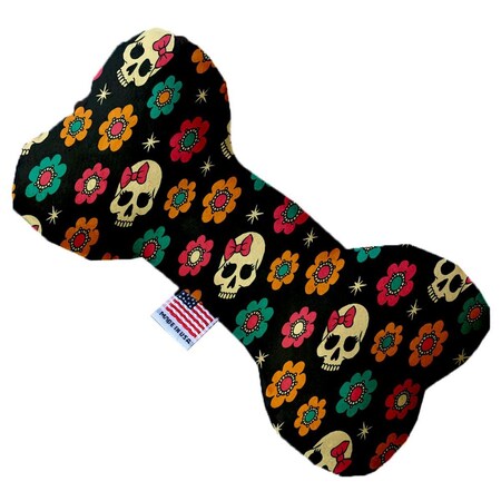 Mirage Pet Products Sugar She Skulls Canvas Bone Dog Toy 6 in. 1327-CTYBN6